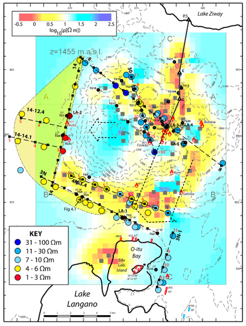 Resistivity profile at Aluto-Langano